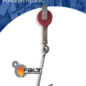 Rola para bovino de inoxidable con polea en nylatec color rojo