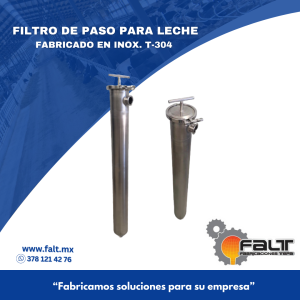 Filtro de paso para leche