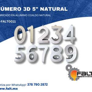 NÚMERO 3D 5″ NATURAL