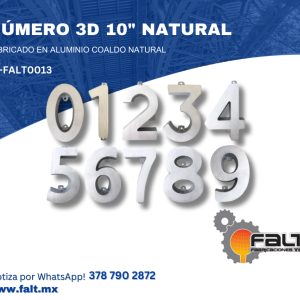 NÚMERO 3D 10″ NATURAL