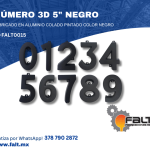 NÚMERO 3D 5″ NEGRO