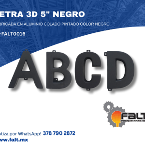 LETRA 3D 5″ NEGRO