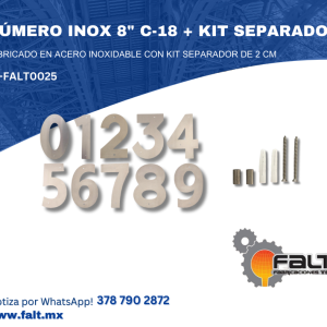 NÚMERO INOX 8″ C-18 + KIT SEPARADOR