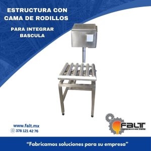 Estructura con cama de rodillos