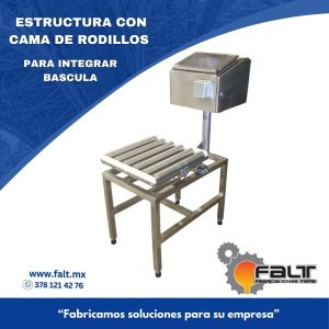 Estructura con cama de rodillos